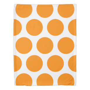 Large Polka Dots Pattern: Orange Duvet Cover