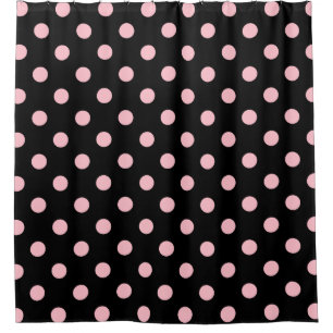 Large Polka Dots - Pink on Black