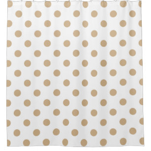 Large Polka Dots - Tan on White