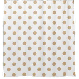 Large Polka Dots - Tan on White
