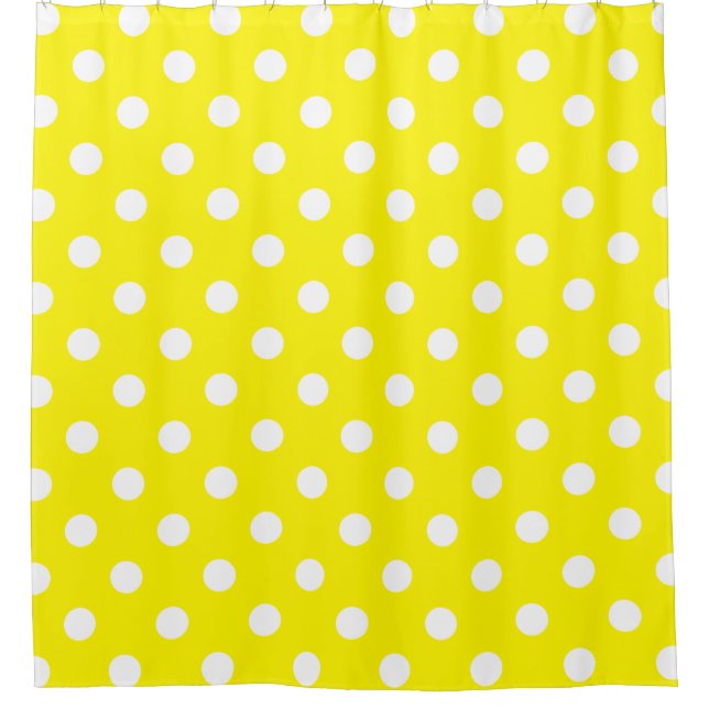 Large Polka Dots - White on Lemon Yellow (Front)