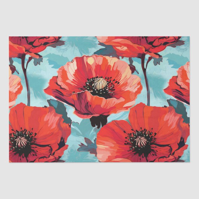 Large Poppy Flower Tissue Paper (Front)