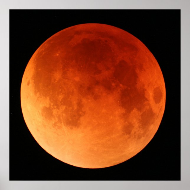 Large poster of the 2011 Lunar Eclipse red moon (Front)