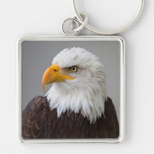 Large Premium Square Keychain/Bald Eagle Keychain
