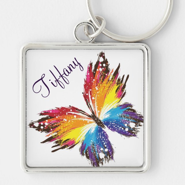 Large Premium Square Keychain/Butterfly Keychain (Front)