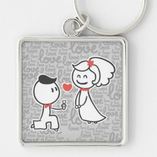Large Premium Square Keychain/Couple Keychain