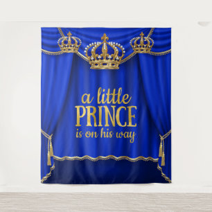 Large Prince Crown Baby Shower Backdrop Tapestry