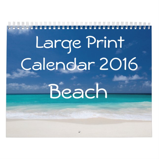 Large Print Calendar 2016 - Beach (Cover)