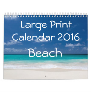 Large Print Calendar 2016 - Beach