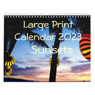 Large Print Calendar 2023 - Sunsets