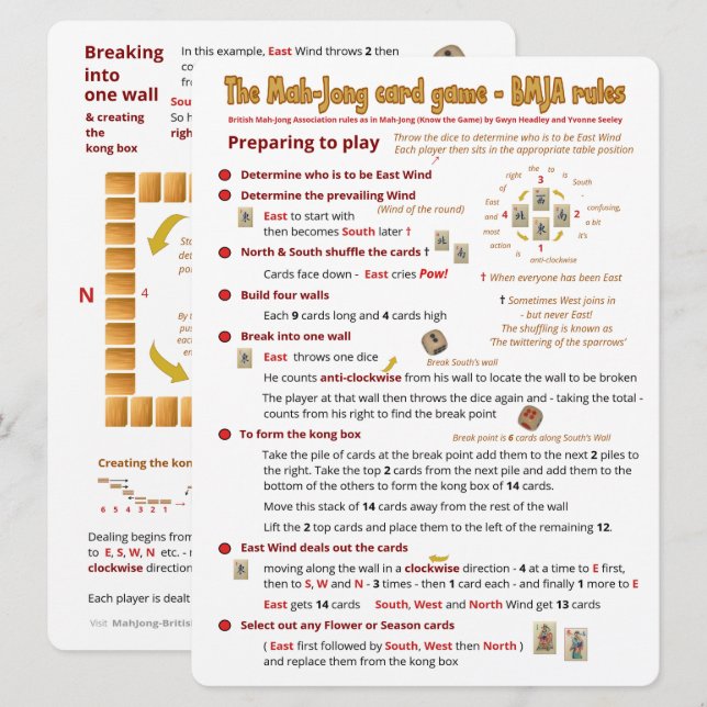 Large Print Card Game rules – Preparing to play (Front/Back)