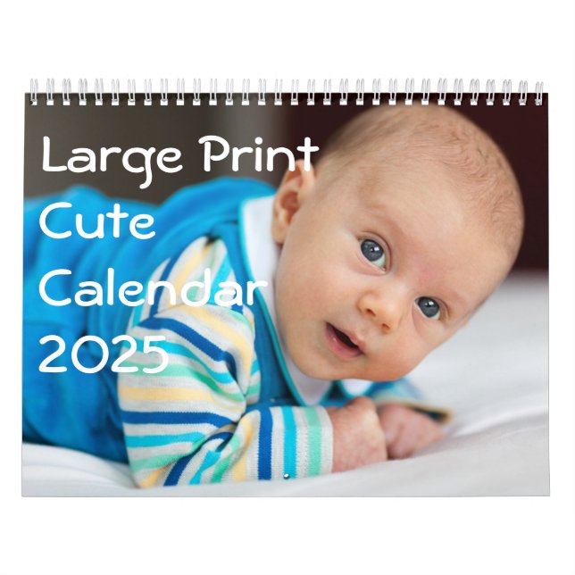 Large Print Cute Calendar 2025 (Cover)