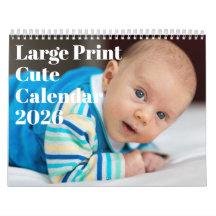 Large Print Cute Calendar 2026