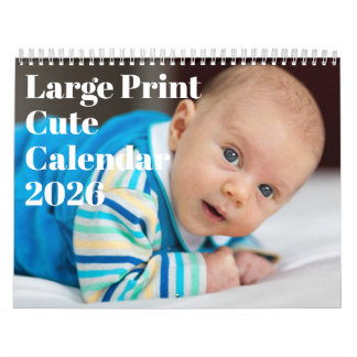 Large Print Cute Calendar 2026