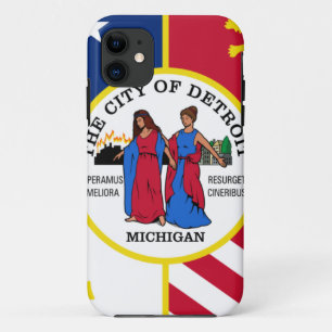 LARGE PRINT Detroit Flag iPhone 11 Case