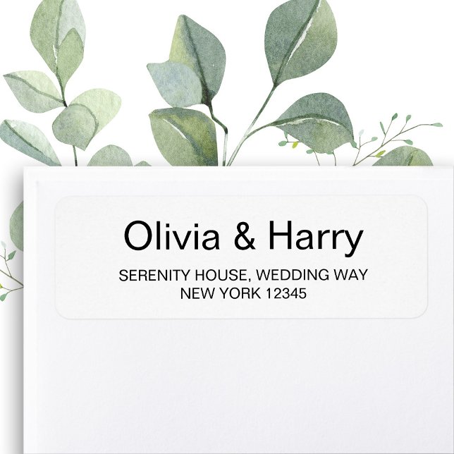 Large Print Simple Minimalist Return Address Label (Personalize Your Names in Elegant Large Print. Add Return Address.)