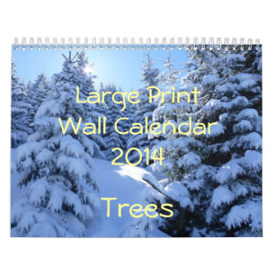 Large Print Wall Calendar 2014 - Trees