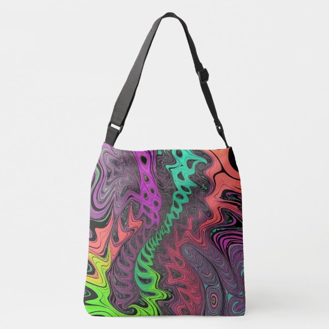 Large Psychedelic Style Crossbody Bag (Back)