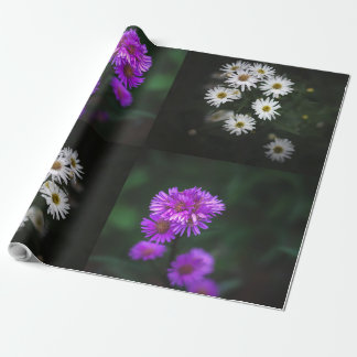 Large Purple and White Flower Garden Wrapping Paper