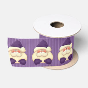 Large Purple Stripes with Santa Satin Ribbon