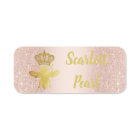 Large QUEEN BEE Rose Glitter Pink Badge Magnetic