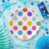 Large Rainbow Coloured Polka Dots Pattern