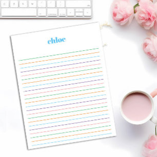Large Rainbow Lined Personalized  Notepad