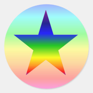 Large rainbow star stickers sheet