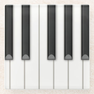 Large Realistic Piano Keys Customizable Music Glass Coaster