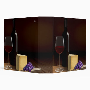 Large Recipe Binder With Delicious Wine and Cheese