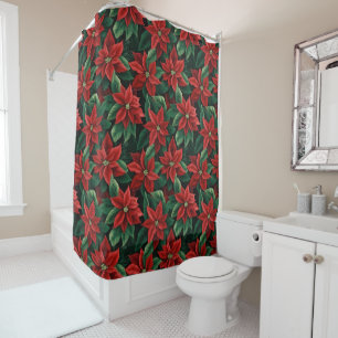 Large Red and Green Poinsettias Digital Art