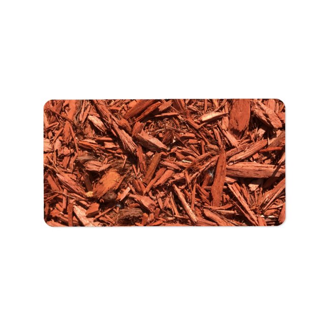 Large red cedar mulch pattern landscape contractor label (Front)