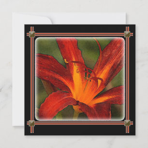 large red day lily graphic impact invitation