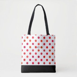 Large Red Dots in Various Shades of Red Tote Bag