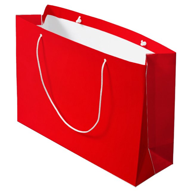 Large Red Gift Bag, Insanely Red (The Reddest Red) Bag (Back Angled)