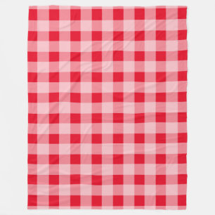 Large red gingham pattern fleece picnic blankets