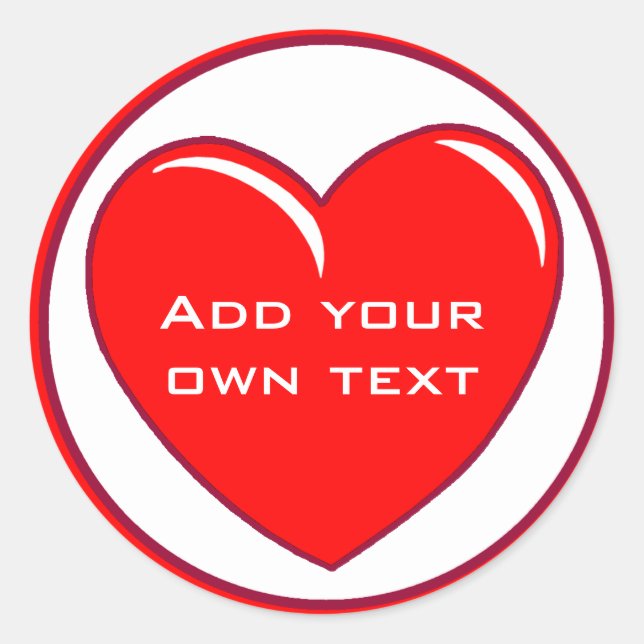 Large Red Heart on Stickers (Front)
