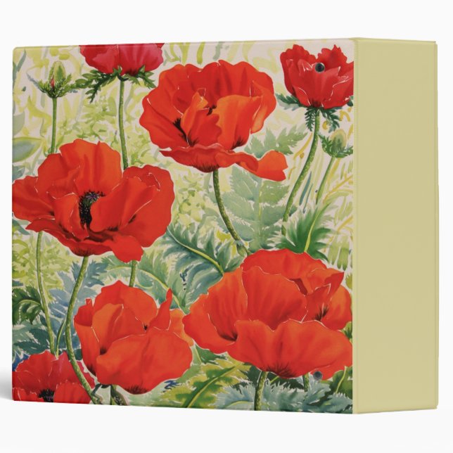 Large Red Poppies Binder (Back/Spine)