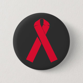 Large Red Ribbon for AIDS Awareness 2 Inch Round Button