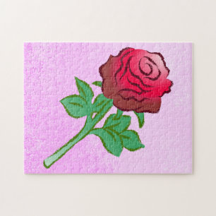 Large Red Rose Jigsaw Puzzle