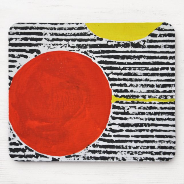 Large Red Sun Spot with black stripes Mouse Pad (Front)