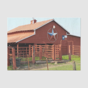 Large Reddish Brown Barn with Silver Star Tissue Paper