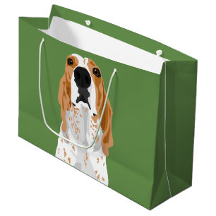 Large Redtick Coonhound head gift bag