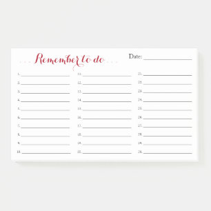 Large Remember To Do List Organizer with Date Post-it Notes