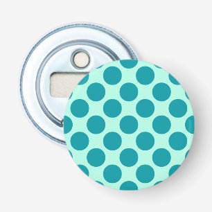Large retro dots - aqua and turquoise bottle opener