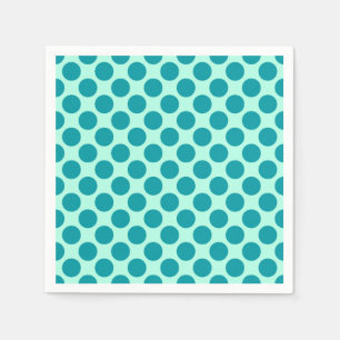 Large retro dots - aqua and turquoise napkin