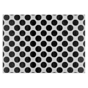 Large retro dots - black and white cutting board