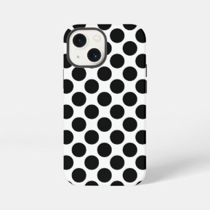 Large retro dots - black and white iPhone 13 mini case