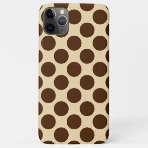 Large retro dots - chocolate brown and tan iPhone 11 pro max case