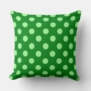 Large retro dots - emerald and mint green throw pillow